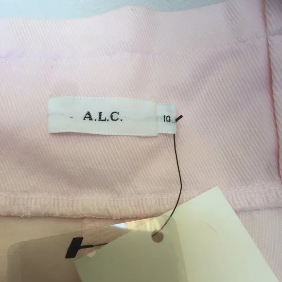 NWT $325 A.L.C Davidson High-Waisted Tie-Belted Shorts in Pale Pink US sz 10